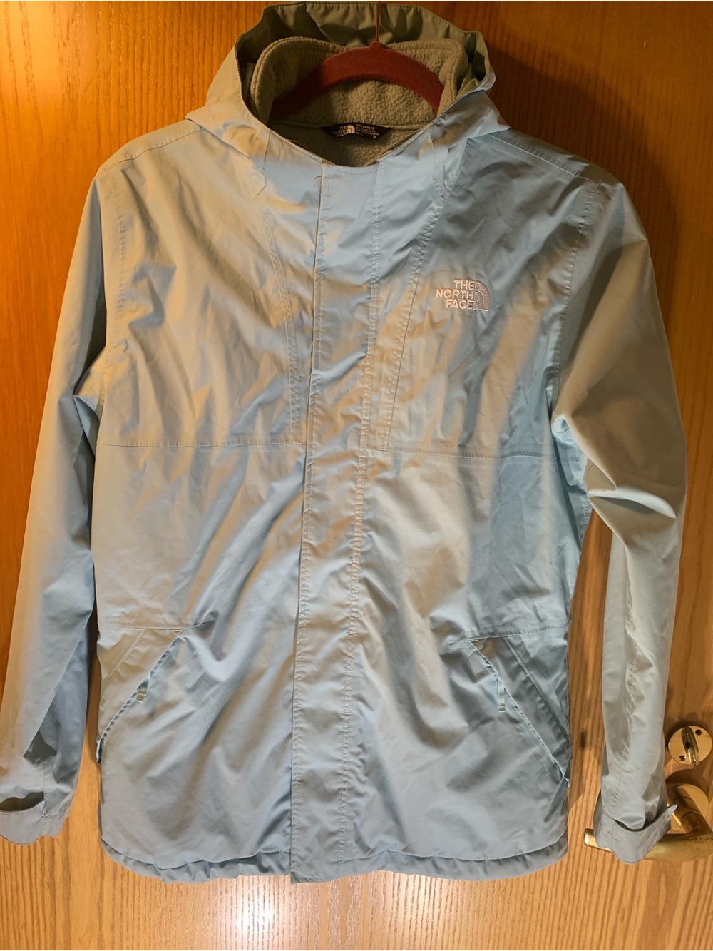 The North Face Girls DryVent TriClimate Light Blue Hooded Jacket- Size XL (18)